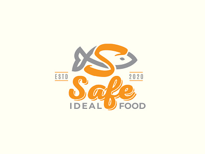 Safe (S+Fish logo) abstract logo branding fish logo fishing lettermark logodesign minimal restaurant branding restaurant logo sketch typography vector vintage logo