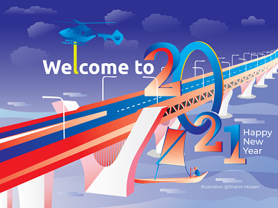 Happy New Year 2021 Illustration branding digital art graphic design happy new year 2020 happy new year 2021 illustration mobile app illustration typography vector