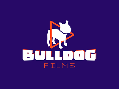 Bulldog Films block typeface dog films heavy font kubots logo straight lines strong