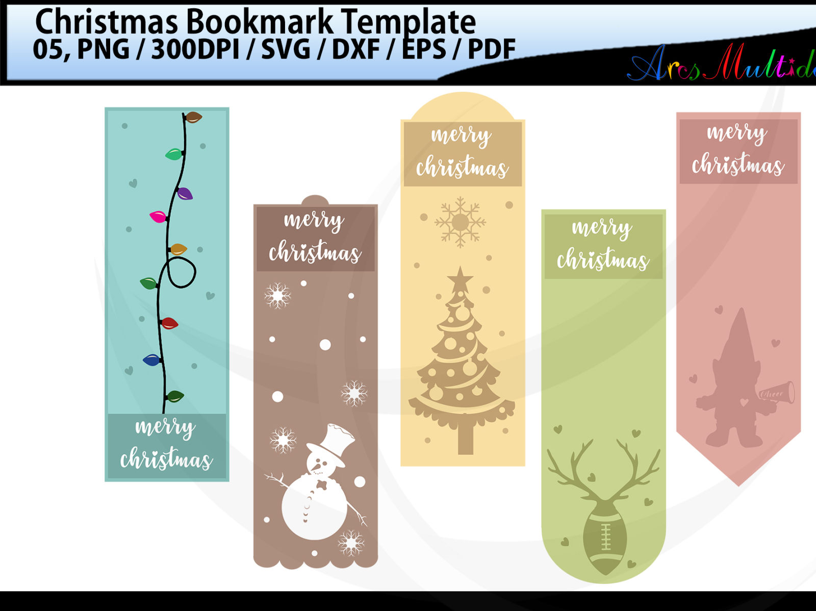 Download Free Christmas Bookmark1 By Arcs Multidesigns On Dribbble PSD Mockup Template
