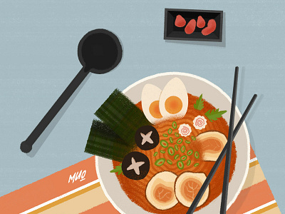 The daily meal-Ramen drawing food illustration japanese food noodles ramen