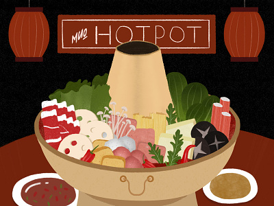 The daily meal-Chinese hotpot chinese chinese hotpot drawing food hotpot illustration