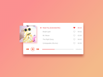 Day 009 - Music player - Daily UI clean dailyui design minimal music player ux warm