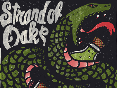 Strand of Oaks alcohol diyordie flash gig poster philadelphia philadelphia poster guild screen printing silkscreen skulls snakes strand of oaks tattoo