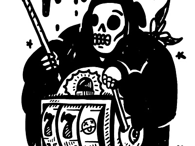 Shit Luck bad luck casino flash grim reaper screen print silk screen tattoo