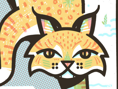 Bobcat cat diy fauna fox illustration local pennsylvania screen print