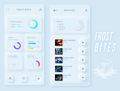 Frost Bites app design mobile app design mobile ui soft ui ui ux