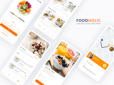 Food Holic food app mobile app design mobile ui online shopping order food shopping app soft ui ux