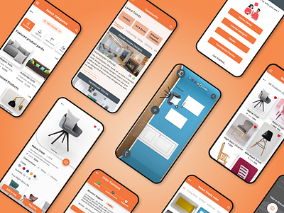 Virtual Home Decor - Dream Home 2d 3d ai app augmented reality design design app designer furniture design home homedecor illustraion interior mobile app mobile ui uiux virtual reality vizualization