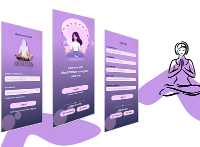 Meditation App - Sign in/ Sign up login design login screen meditation meditation app sign up signin