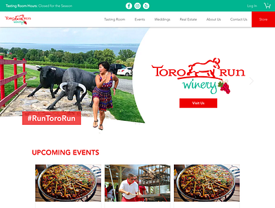 Toro Run Winery Website website wix