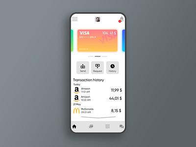 Mobile bank UI/UX design