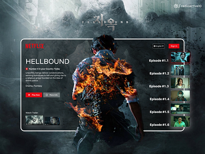 Hellbound Series - Netflix branding concept design figma flat hellbound interface netflix photoshop squid games ui web
