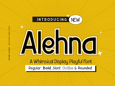 Alehna Whimsical Display Playful Font branding design font font designer graphic design handriwting font logo vector whimsical font