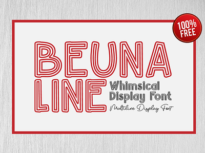 Beuna Line Display Font Free 100% branding design font free free font free resources handriwting font hanwritten illustration logo ui ux vector