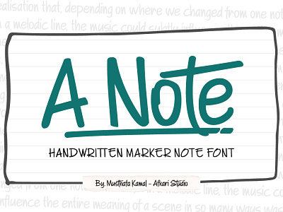 A Note - Handwritten Marker Note Font branding design font graphic design handriwting font logo marker font motion graphics note font vector