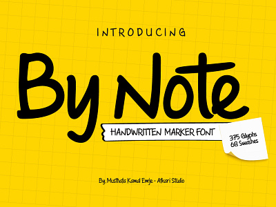 By Note – Handwritten Marker Note Font