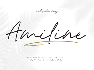 Amiline Handwritten Signature Font hand handriwting font print
