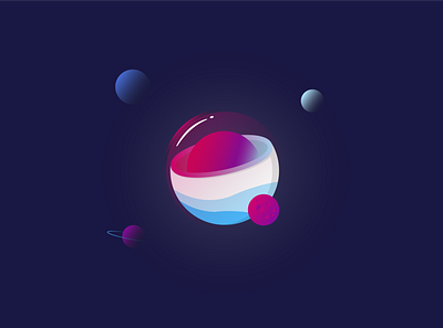 Spaces Layers design illustration planets space vector