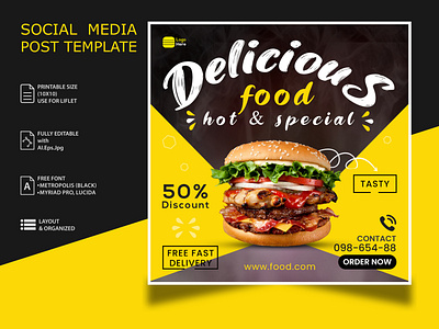 Social Media Posts Design for Food Company