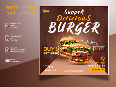 Social Media Posts Design for Food Promotion