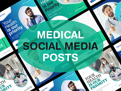 Medical Healthcare Hospital Social Media Post template