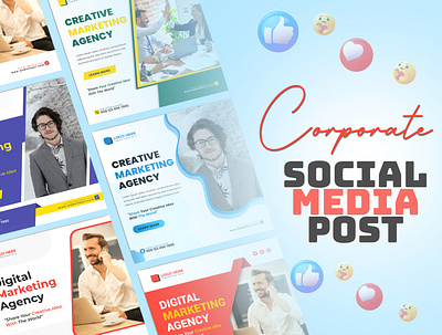 Corporate Social Media Post Template design banner design graphic design instagram stories sale social media banner social media design ui