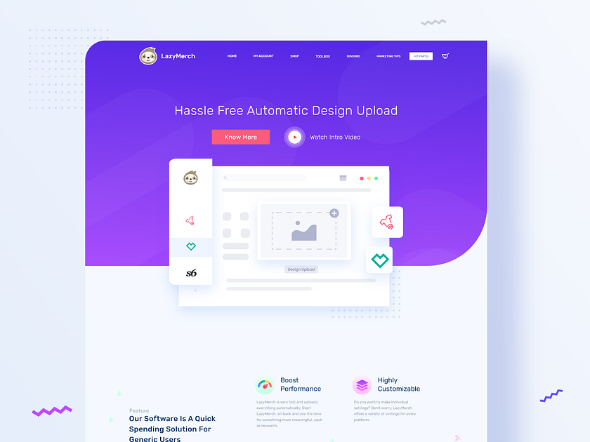 SAAS Landing page design for lazymerch by Sanket Pal for indianpix on ...