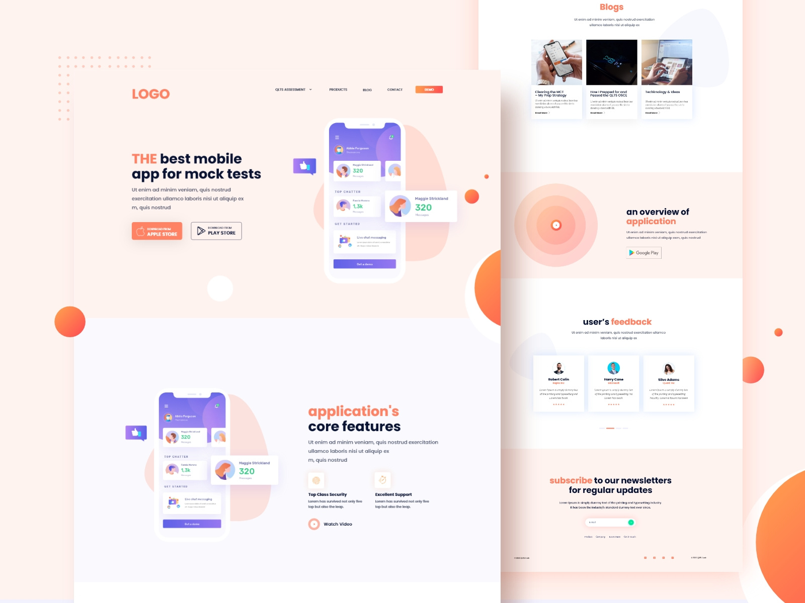 Mobile App Landing page Design
