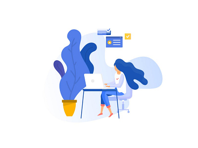 Work from home illustration apple classic clean co working colleague customer support freebie freelance freelance designer home office indian design studio indian studio indianpix mackbook minimal illustrations office work relaxing team work from home working