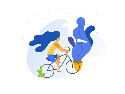 Girl Cycling Classic illustration