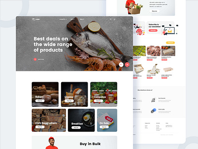 Sea Food Landing Page fish food and drink food app food illustration food landing page freebie indian design agency indian designer indianpix landing page minimal product landing page product page sanket sanket pal sea food webdesign