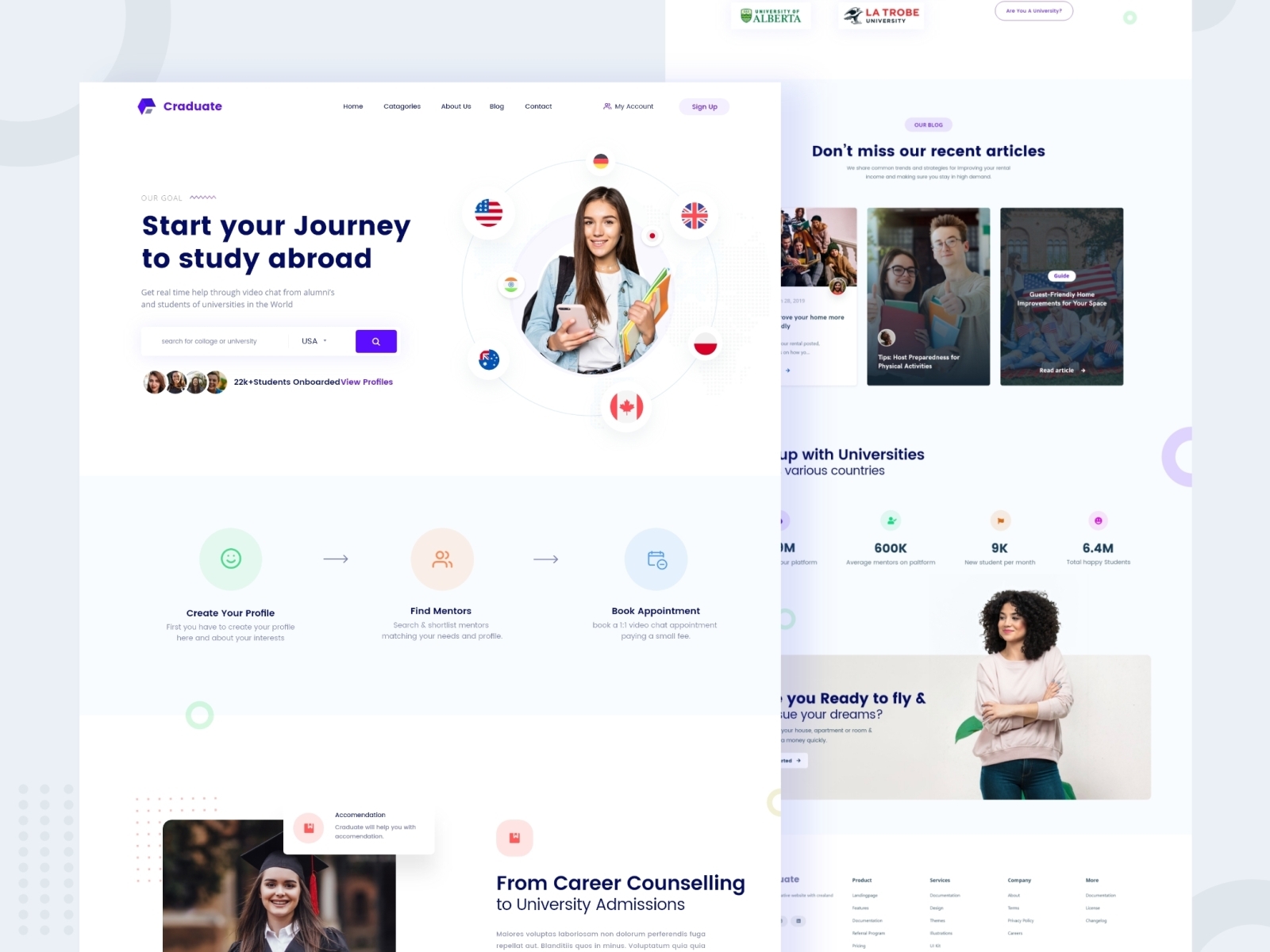 Study Abroad Web Exploration by Sanket Pal for indianpix on Dribbble