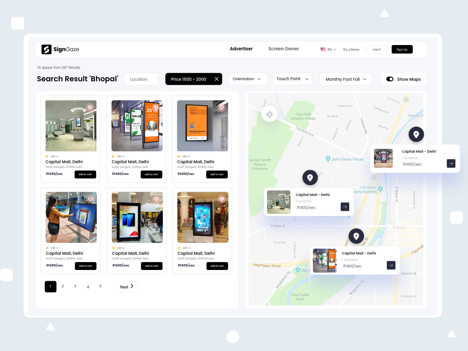 Search Screen Map View Ui By Sanket Pal For Indianpix On Dribbble