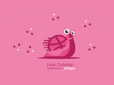 Hello Dribbble! debut shot hello dribbble indian designer snail illustration