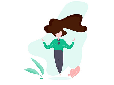 flat girl illustration