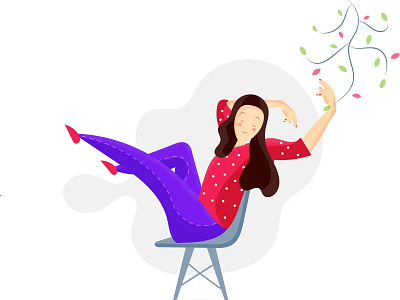 Relaxed Lady Illustration calm clean illustration indianpix relax relaxed ui