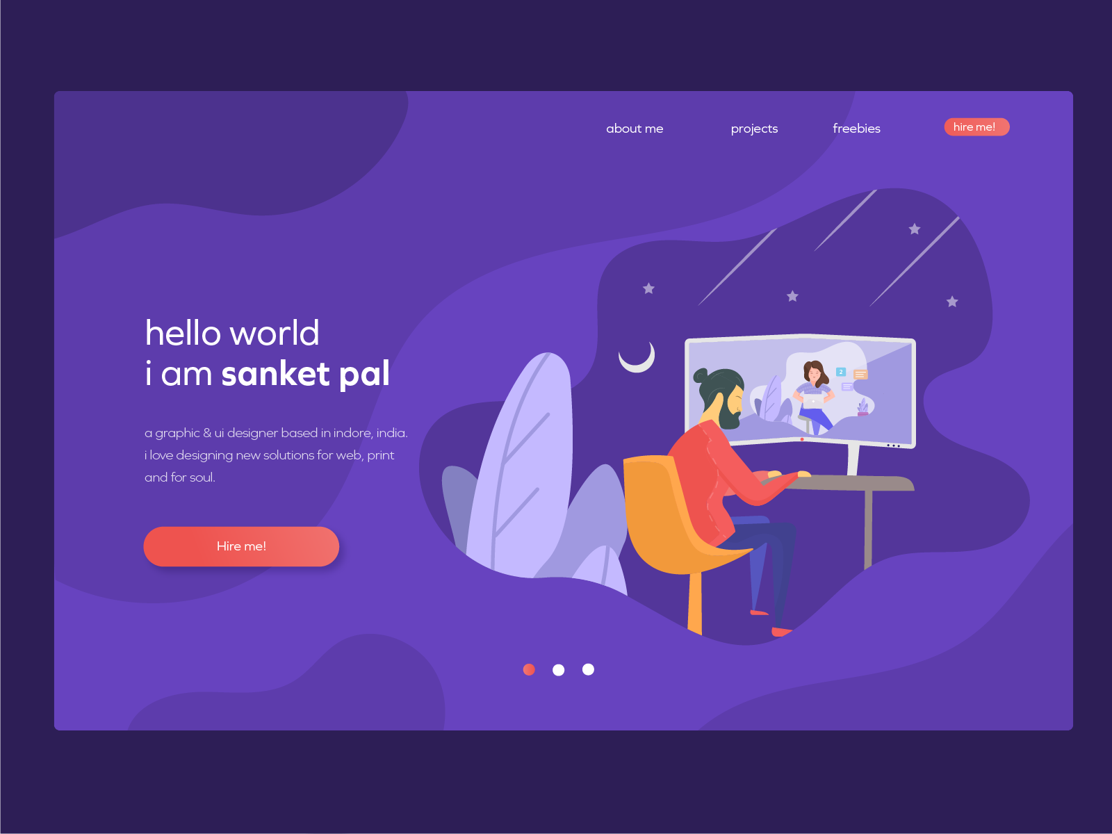 Graphic Designer Website Concept by Sanket Pal for indianpix on Dribbble