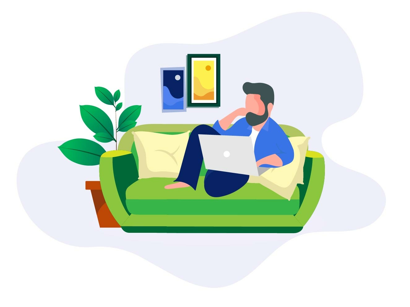 Working From Home Illustrations