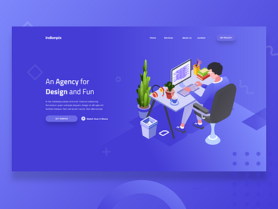 Agency Landing page - Exploration agency clean ui creative daily ui design digital agency home page illustration landing page minimal mock up ui ux