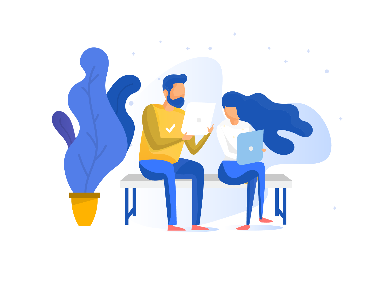 Team collaboration Illustration by Sanket Pal for indianpix on Dribbble