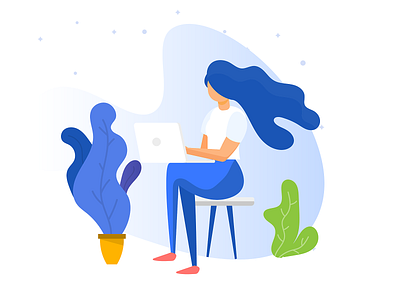 working woman illustration blue blue team branding clean collaboration creative custom custom illustration flat illustration illustraion indianpix indianpix design landingpage team uidesign vector woman work from home working out working woman