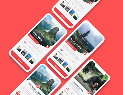 Travel Booking App Ui application bali booking app clean clean ui clean ux indonesia ios modern red tour travel app traveling ui design uiux ux research