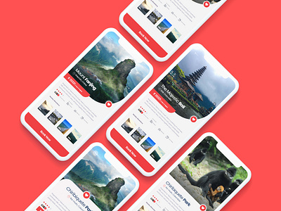 Travel Booking App Ui application bali booking app clean clean ui clean ux indonesia ios modern red tour travel app traveling ui design uiux ux research