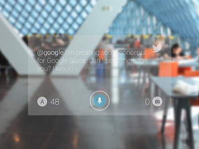 Google Glass - Twitter App (WIP) app concept concept ui glass google google glass google glass twitter simple twitter twitter app twitter for glass voice