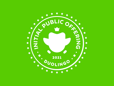 Duolingo IPO (Initial Public Offering) Logo brand brand identity branding design duolingo geometric initial public offering ipo logo minimal nasdaq seal simple times square