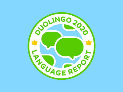 Duolingo 2020 Language Report Logo badge brand brand identity branding circle design duolingo geometric globe illustration logo minimal seal simple