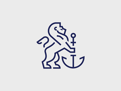 alpha marine anchor greek illustration lion marine premium sea standing lion vector