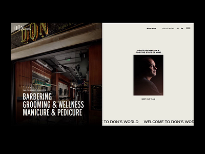 Don Barber & Groom barber barbershop greece kommigraphics parallax effect web design