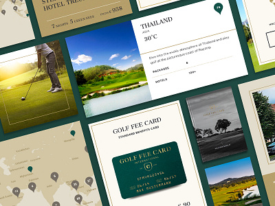 Golf Fee Card branding gold golf fee card kommigraphics layout typography web design website